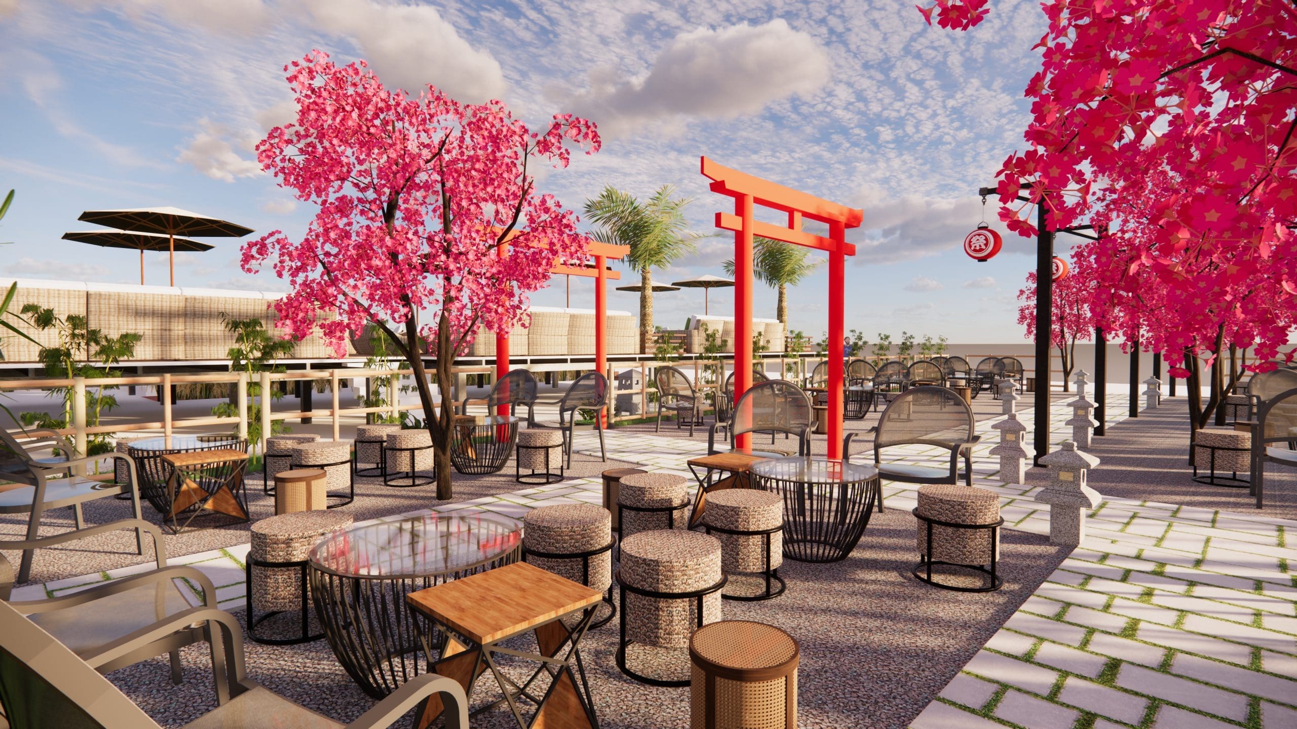 รับออกแบบร้านคาเฟ่ วิวภูเขา กลางทุ่งนา