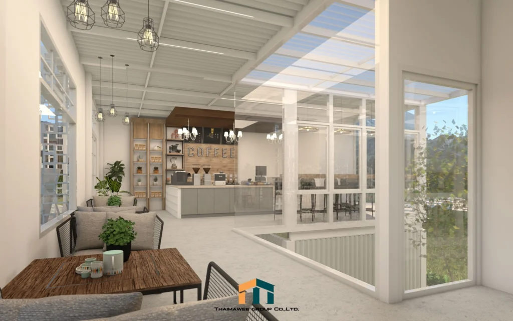 ออกแบบก่อสร้างร้านกาแฟ คาเฟ่